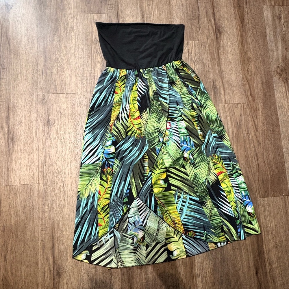 Tropical Print Midi Dress